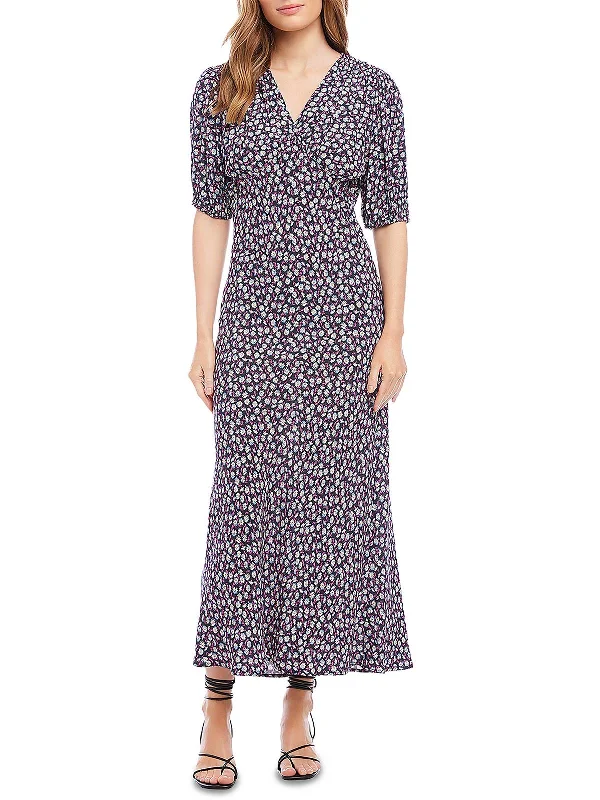 Lowest Price Womens Tea-Length Floral Print Shift Dress