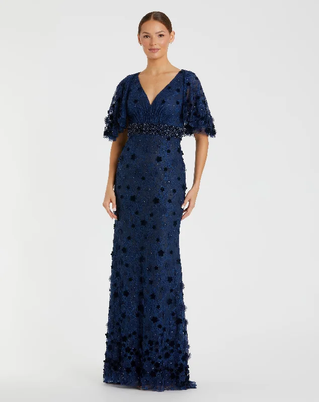 Deal Dash Embellished Floral Gown