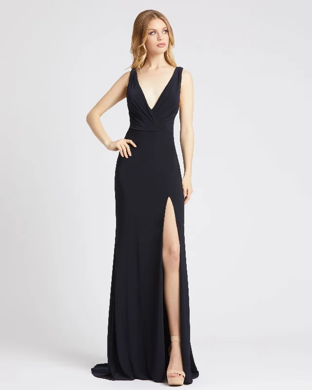 Stock Up and Save Sleeveless V Neck Jersey Gown
