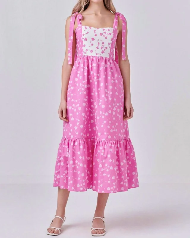 Closeout Sale Blush And Bashful Dress in Pink/White | Pink/White
