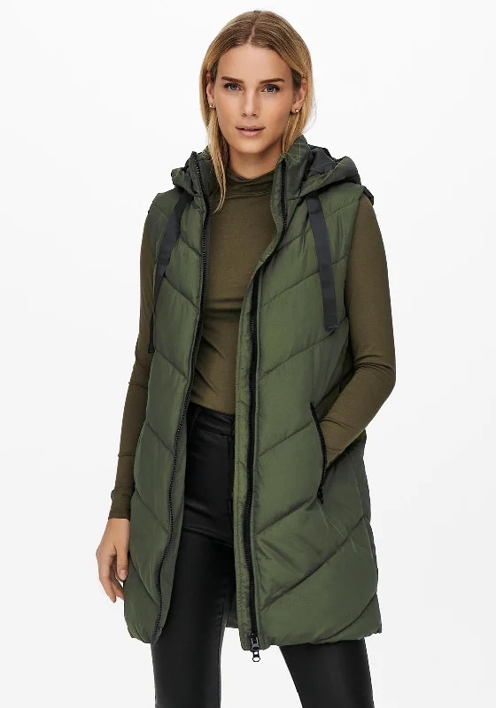 Take Advantage JDY Skylar Hooded Gilet, Forest Night