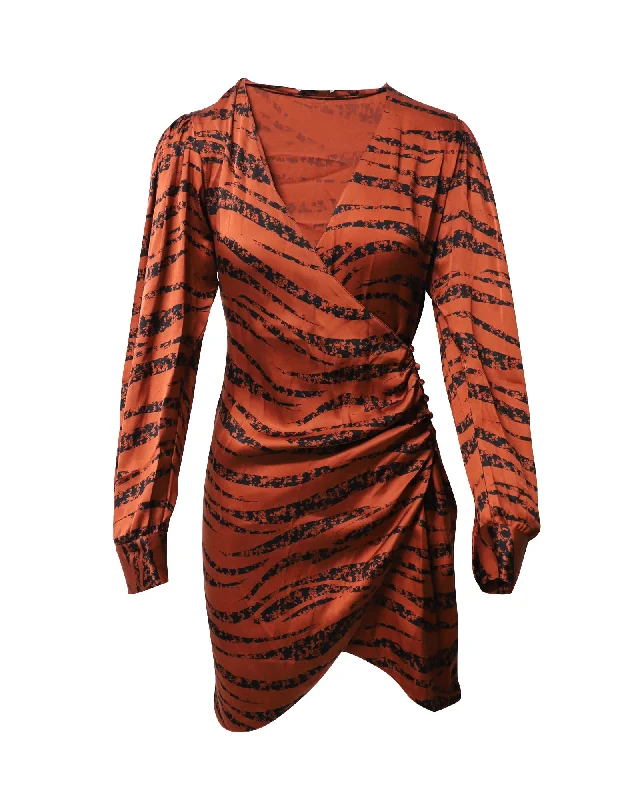 Now or Never Anine Bing Penelope Tiger Print Mini Dress in Multicolor Silk