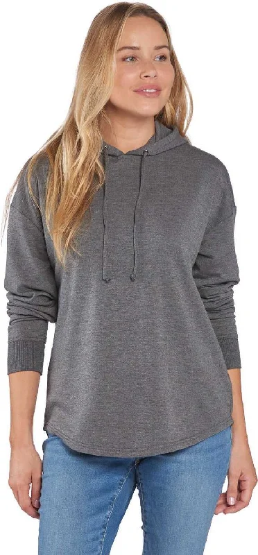 Price Rollback Boxercraft BW5301 Women's Dream Fleece Hooded Pullover - Black Heather