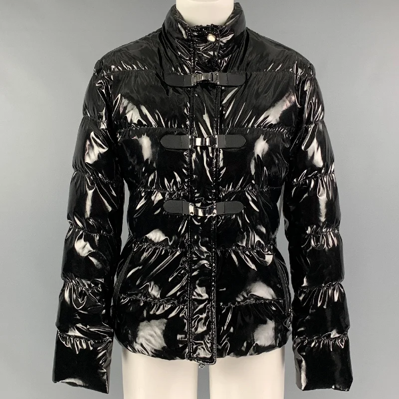 New Markdowns EMPORIO ARMANI Size M Black Quilted Hook & Loop Jacket