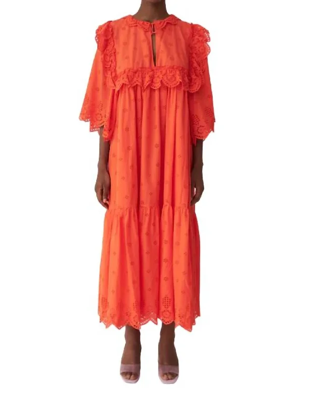 Instant Discount Barbara Joe Dress In Orange Red