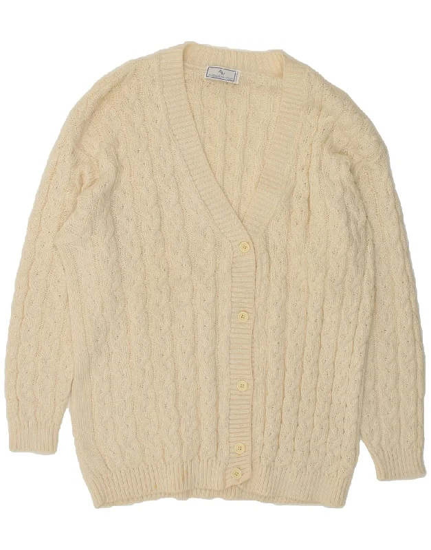New Deals VINTAGE Womens Cardigan Sweater UK 22 3XL Off White Wool
