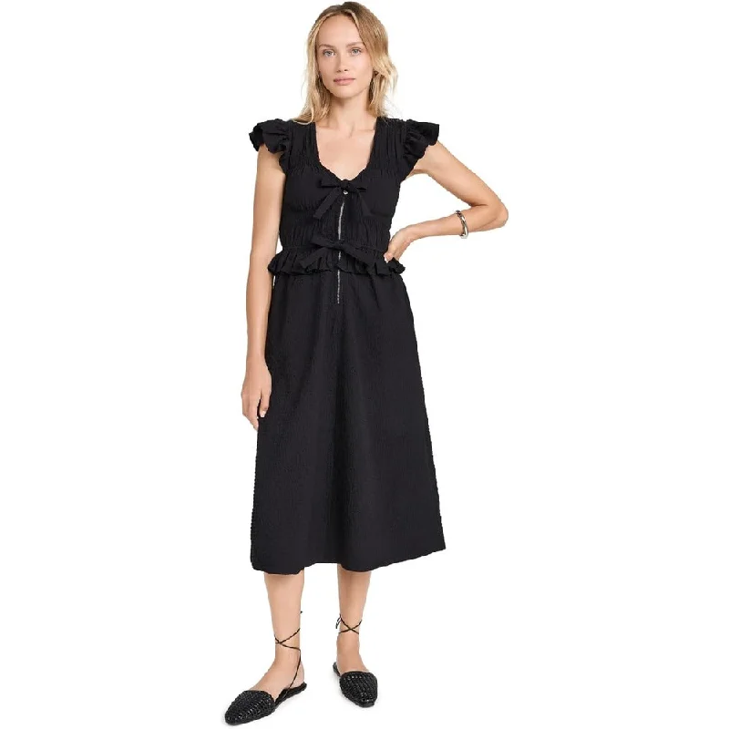 Today’s Special Sea Women's Regina Seersucker Flutter Sleeve Dress, Black