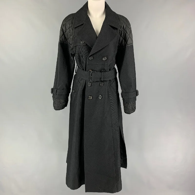 Discount Deals CHRISTIAN DADA FW 19 Size XS Black Wool Polyester Double Breasted Coat