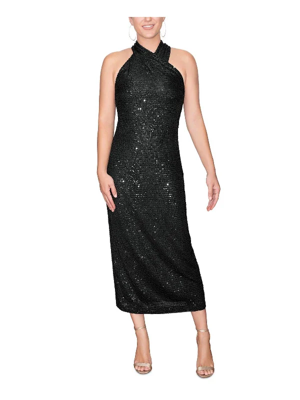 Extra Savings Womens Sequined Midi Cocktail and Party Dress