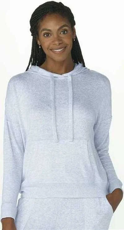 Limited Availability Boxercraft BW1501 Women's Cuddle Fleece Hooded Pullover - Sky Blue Heather