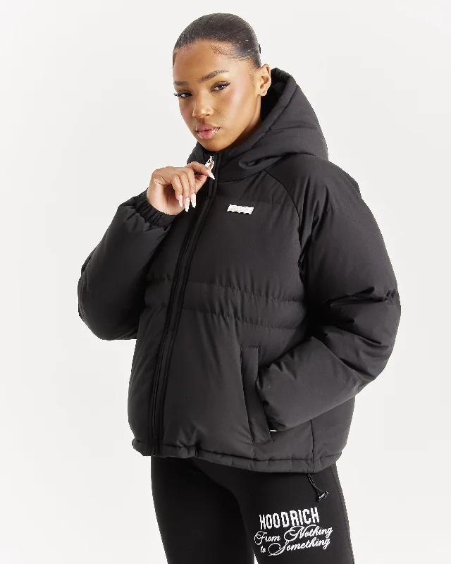 Price Buster Lara Puffer Jacket - Black/Sliver