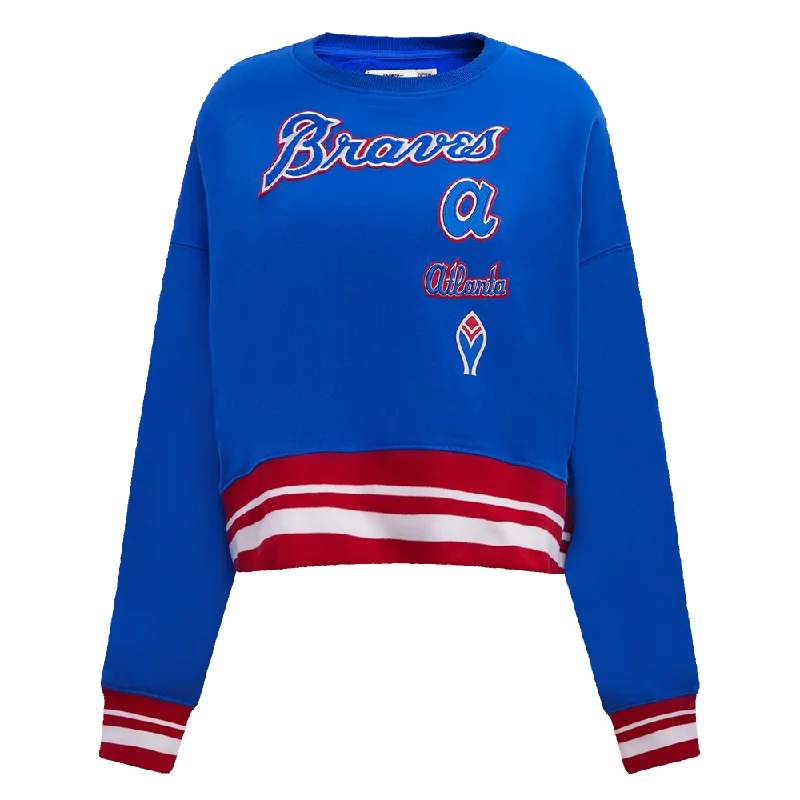 Closeout SUDADERA DE CUELLO REDONDO MLB ATLANTA BRAVES RETRO CLASSICS PARA MUJER